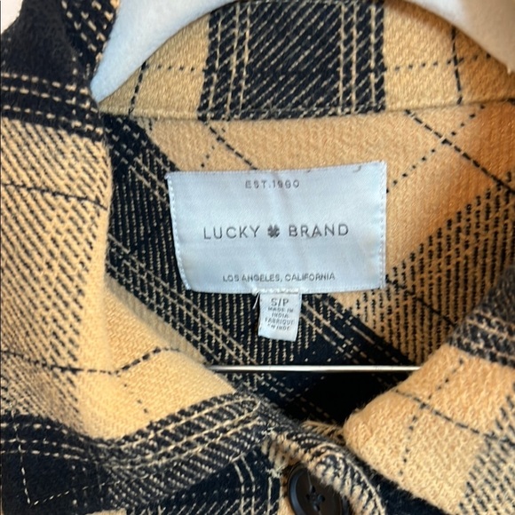 Lucky🍀Brand‎ Plaid Button-Up Jacket in Black and Tan - Picture 2 of 10